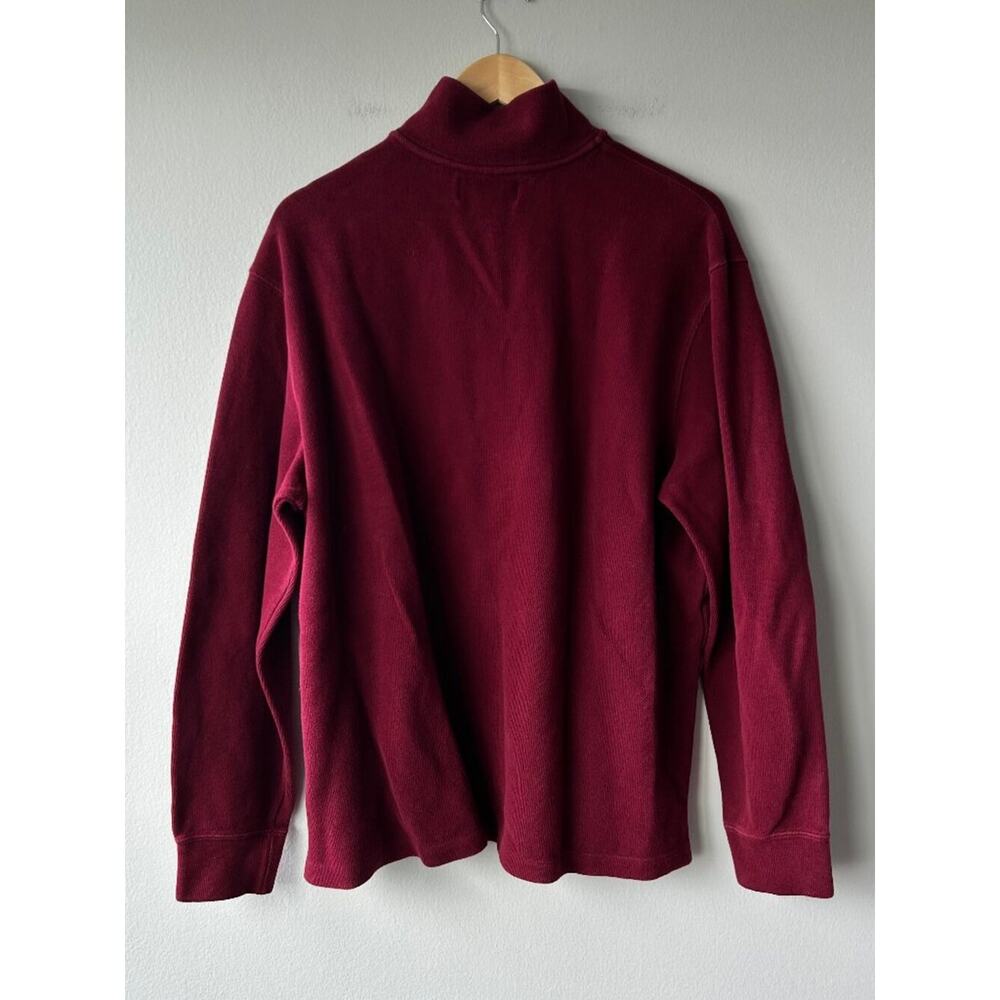 Polo Ralph Lauren XL Burgundy Quarter Zip Sweater Cotton Pony Logo Pullover - Picture 6 of 8